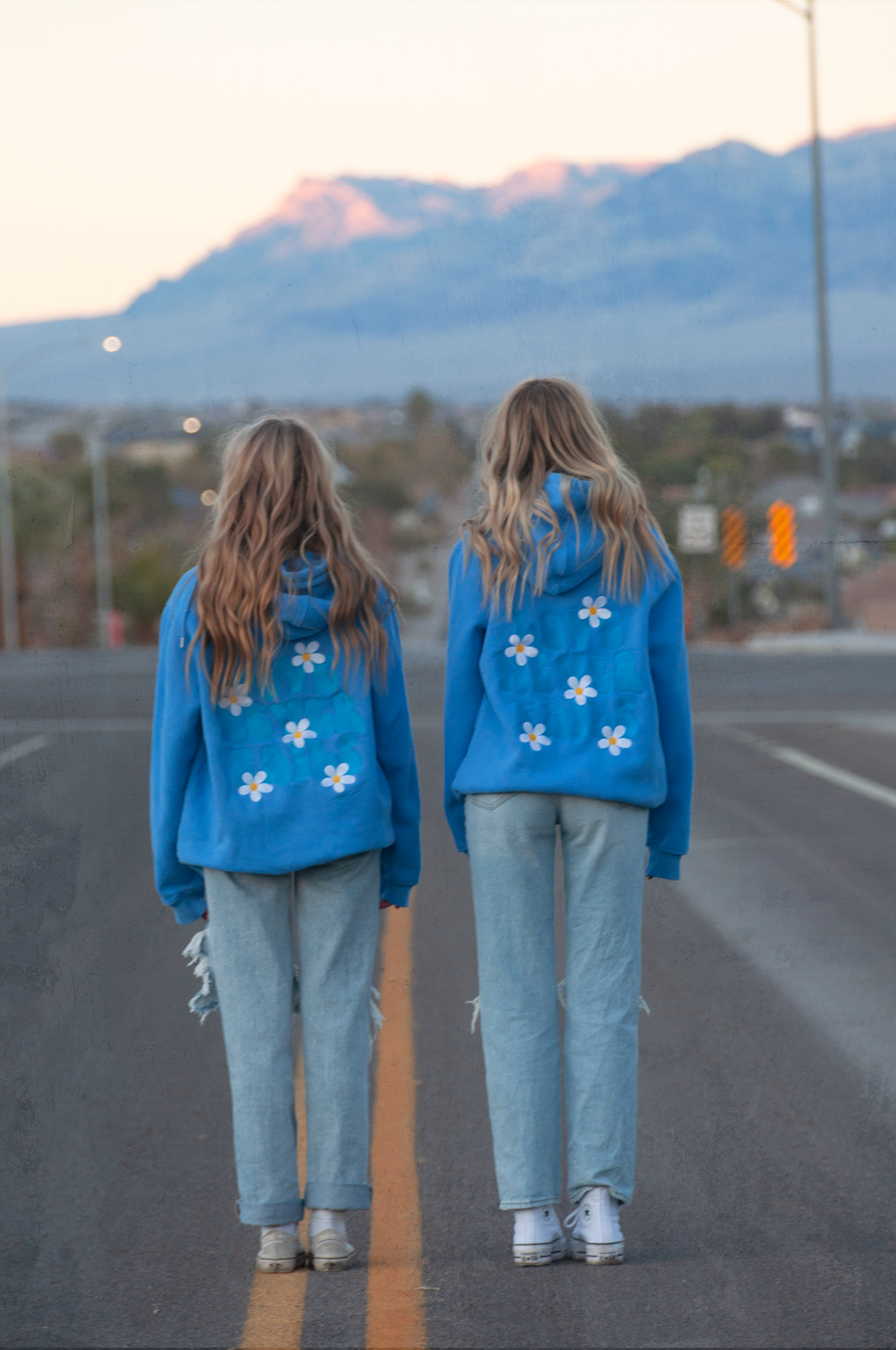 "Love Never Fails" Hoodie in Blue