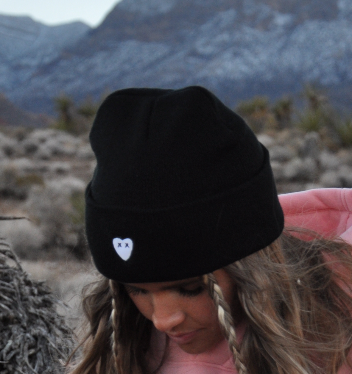 Heart Beanie in Black