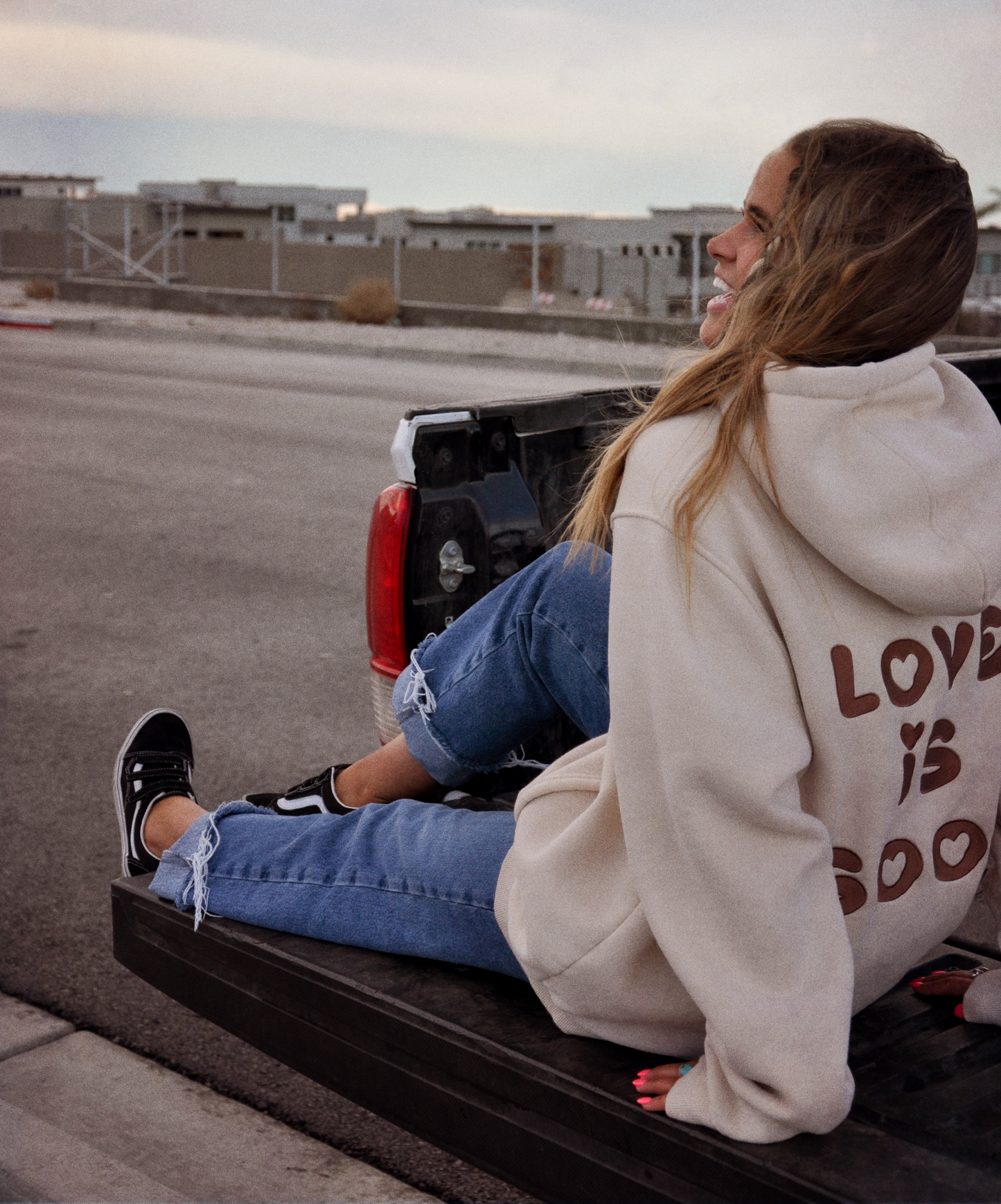 "Love Is Good" Hoodie in Creme